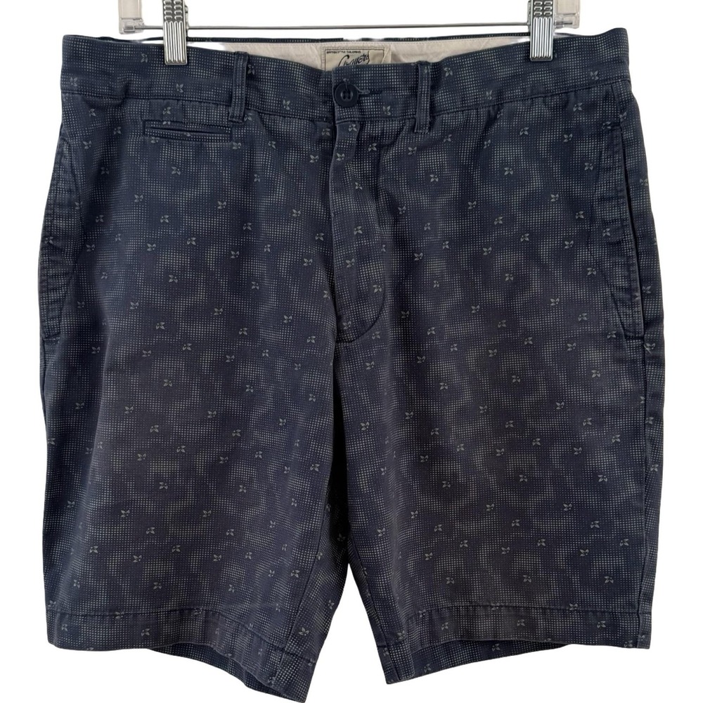 Grayers Shorts Mens 34 Blue Floral Print 100% Cotton Chino Casual Abstract Green